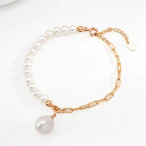 Baroque Fusion Natural Pearl Bracelet S925 Silver