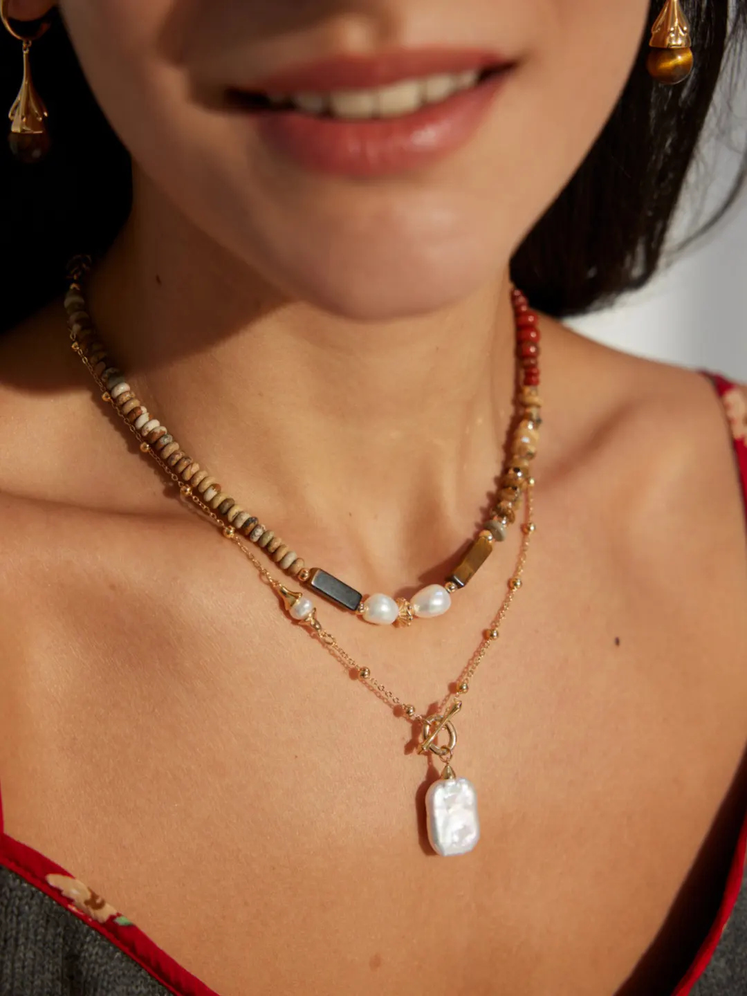 Moonlit Drift Natural Pearl Necklace S925 Silver - Image 2