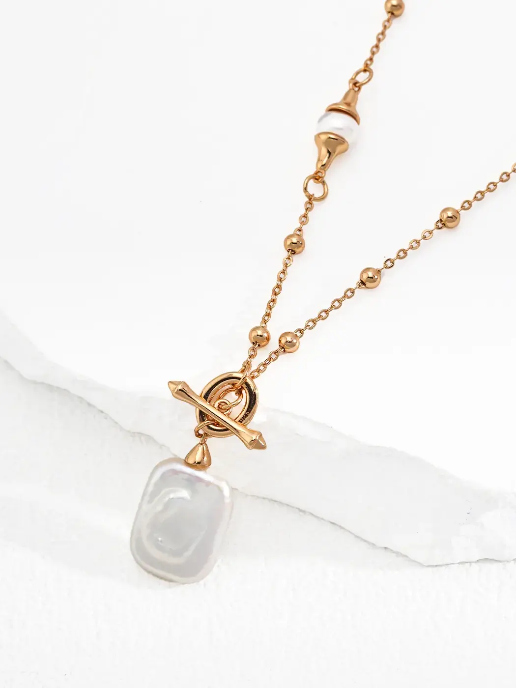 Moonlit Drift Natural Pearl Necklace S925 Silver - Image 3