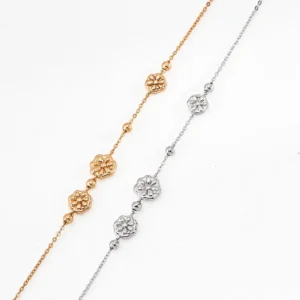 Trio Blossom Necklace Floral in Sterling Silver