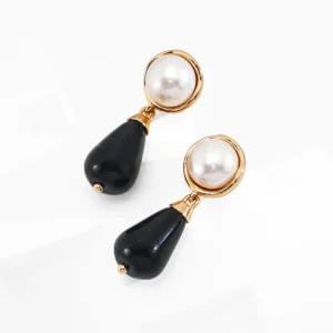 Nightfall Natural Pearl Drops with Black Onyx in S925 Silver