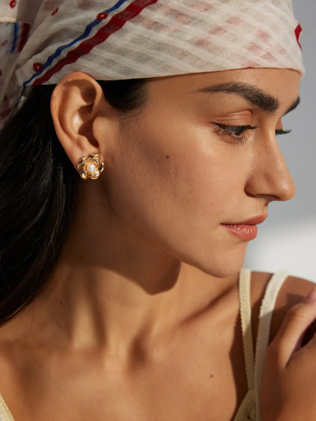 Dewheart Bloom Pearl Studs in Sterling Silver - Image 2