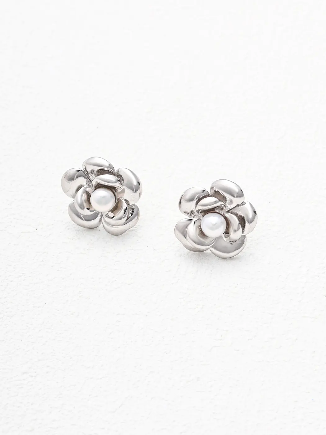 Dewheart Bloom Pearl Studs in Sterling Silver - Image 6