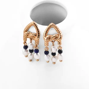 Sailor Knot Lapis Drops S925 with Natural Pearl