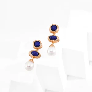 Rocaille Lazuli Pearls Earrings in Sterling Silver