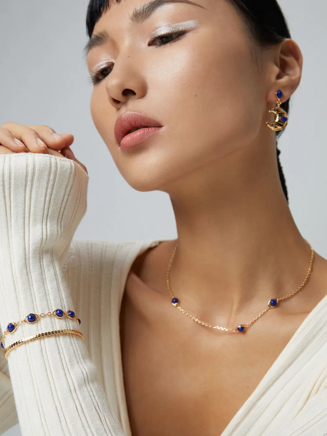 Indigo Dawn Lapis Lazuli Bracelet S925 Silver - Image 2