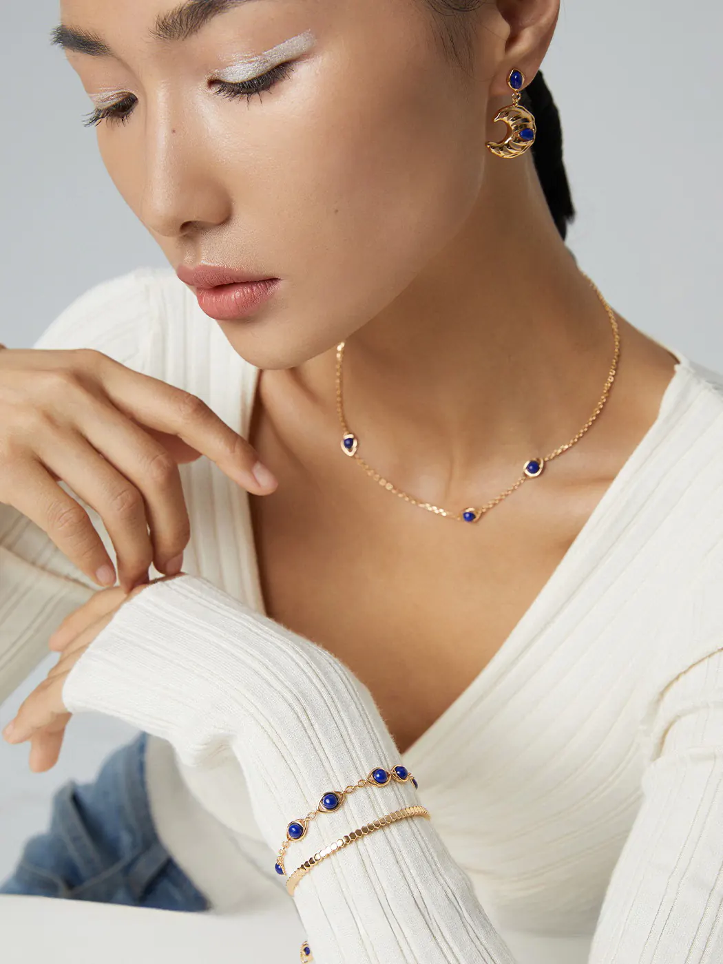 Indigo Dawn Lapis Lazuli Bracelet S925 Silver - Image 3