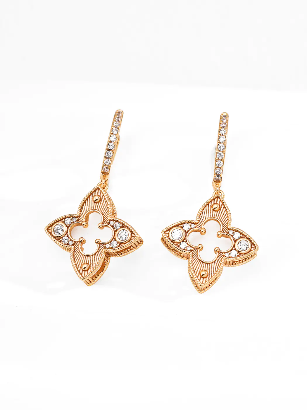 Heritage Clover CZ Drops S925 Sterling Silver