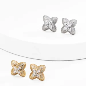 Starpetal Studs S925 Silver with Cubic Zircon