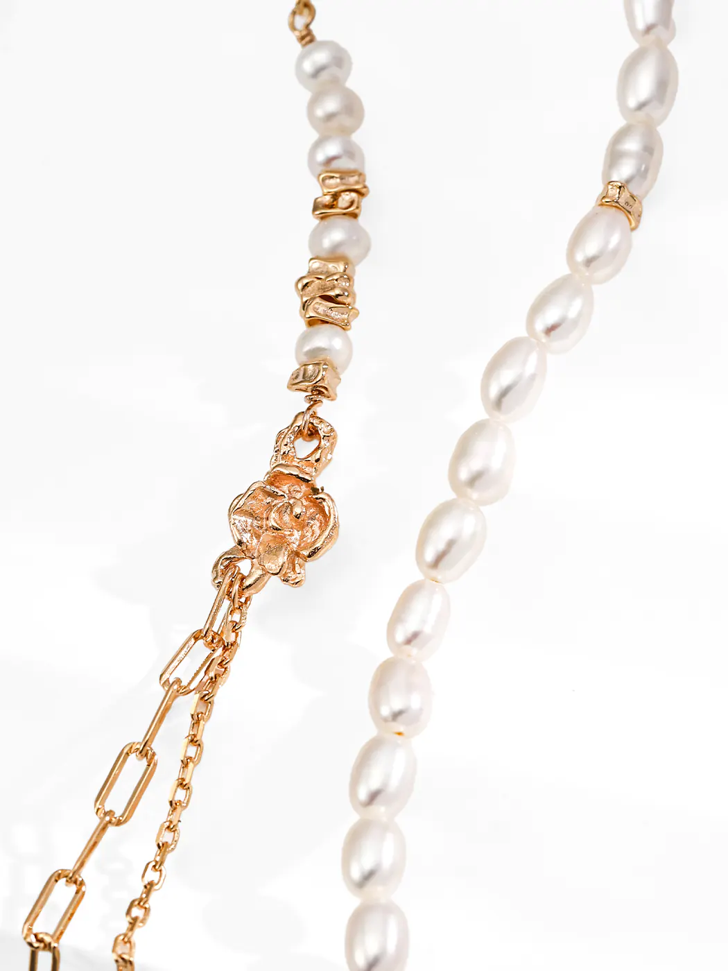 Thorned Rose Pearl Necklace in Sterling Silver - Image 2