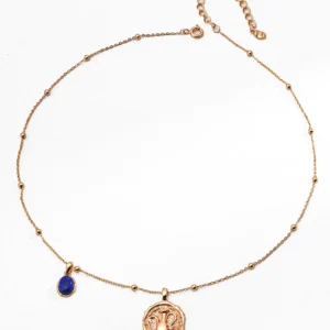 Wishing Vessel Medallion Pendant with Lapis Lazuli