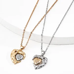 Fated Bond Pendant Necklace Sterling Silver Dual Tone