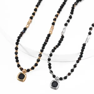 Shadow Crest Necklace with Black Onyx in Sterling Silver