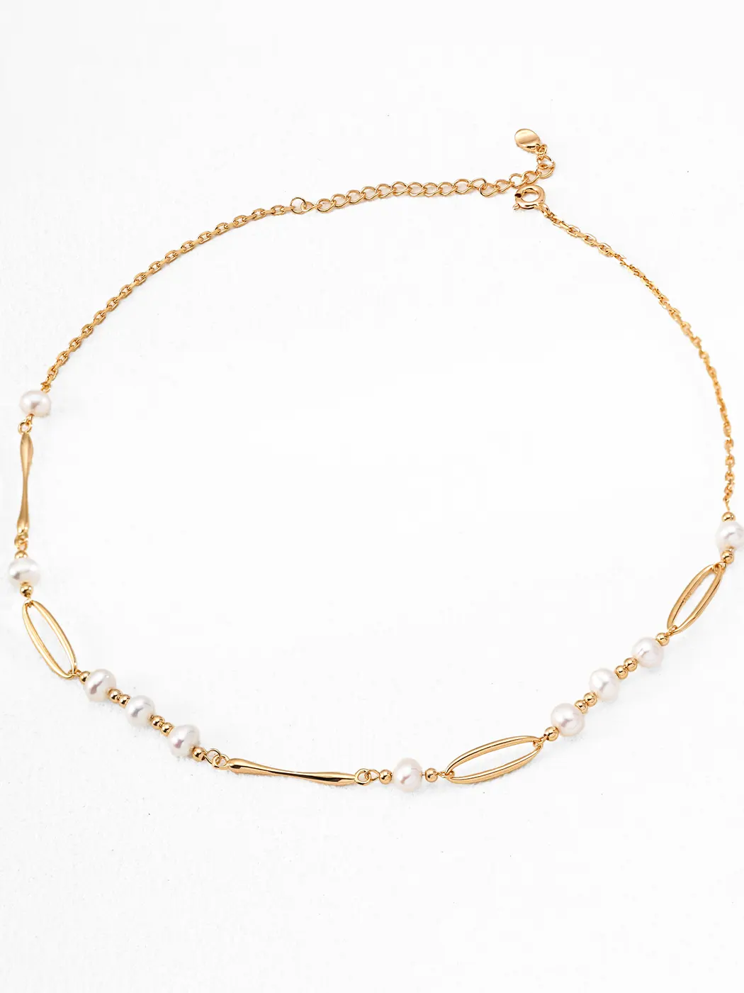 Timeless Line Pearl Necklace in Sterling Silver - Image 6