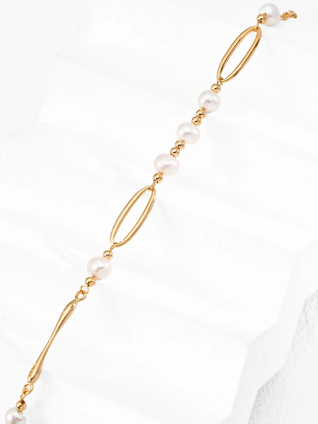 Timeless Line Pearl Necklace in Sterling Silver - Image 4