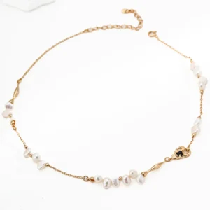 Obsidian Bloom Pearl Necklace with Black Onyx in Sterling Silver