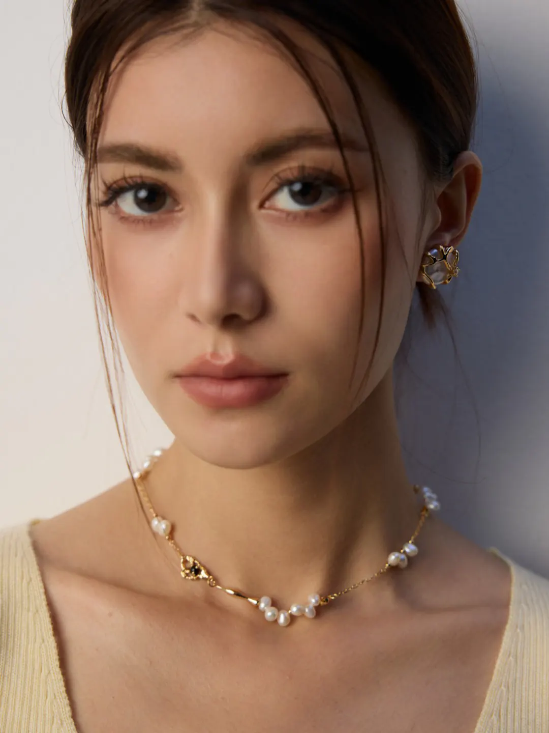 Obsidian Bloom Pearl Necklace with Black Onyx in Sterling Silver - Image 3