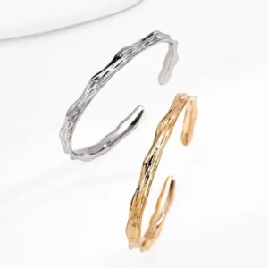 Sculpted Wave Cuff in Sterling Silver