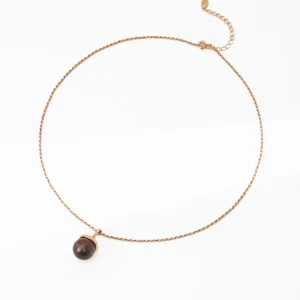 Truffle Drop Necklace in S925 Silver with Tiger Eye Pendant