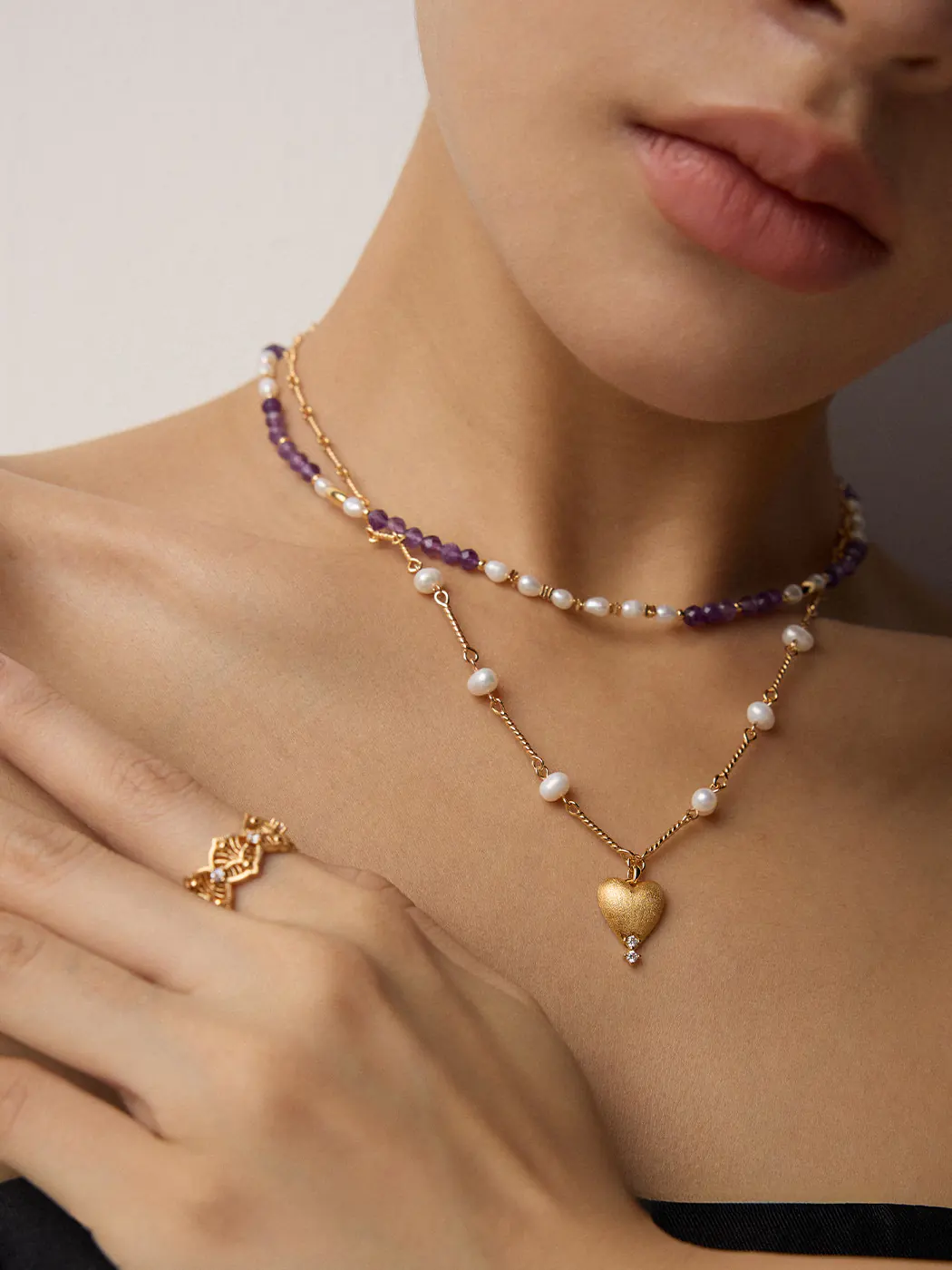 Dewdrop Heart Pendant with Pearl in Sterling Silver - Image 2