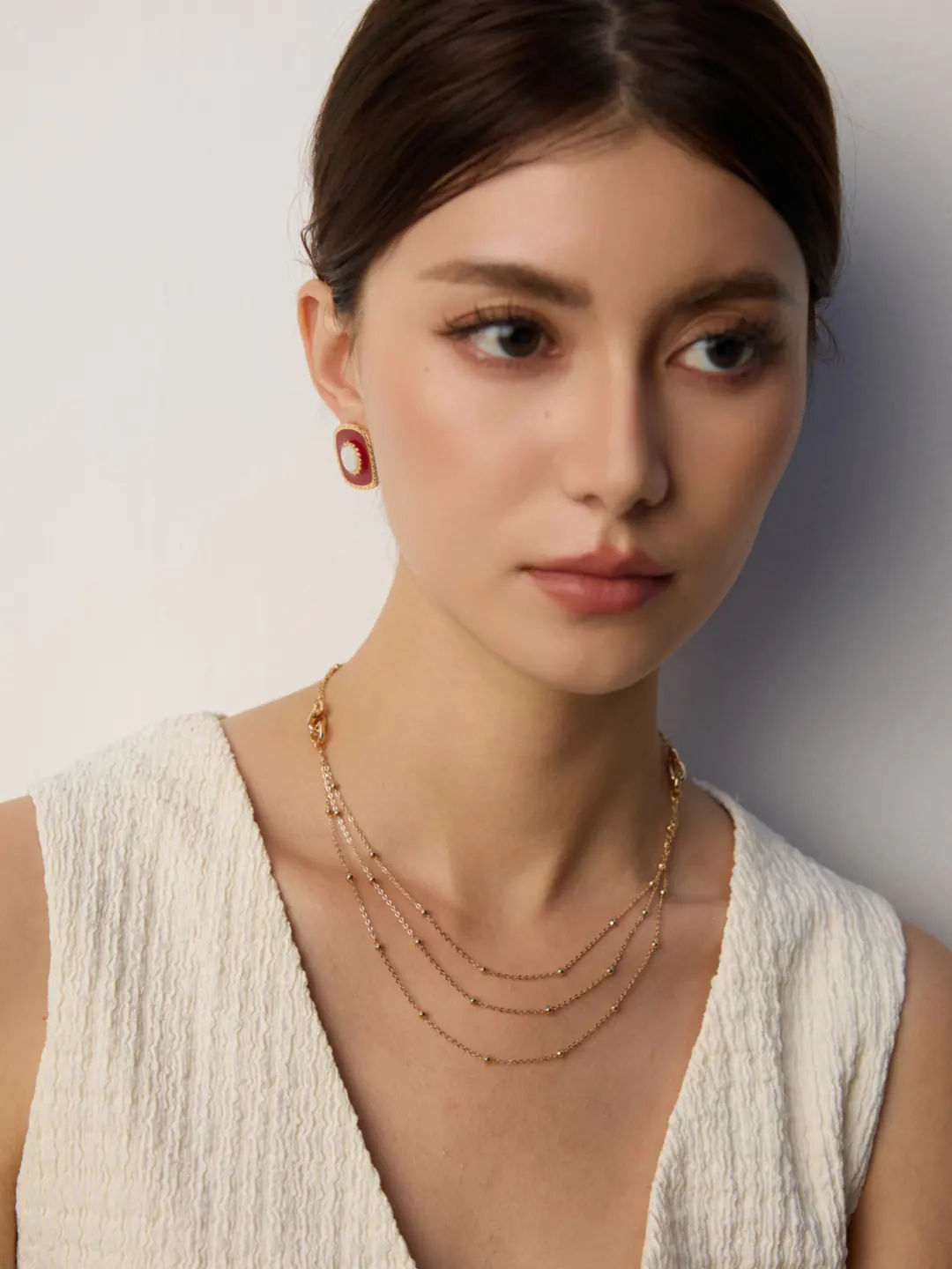 Stardust Layers Necklace Sterling Silver 18K Gold - Image 4