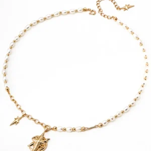 Navigator Star Pearl Necklace Sterling Silver