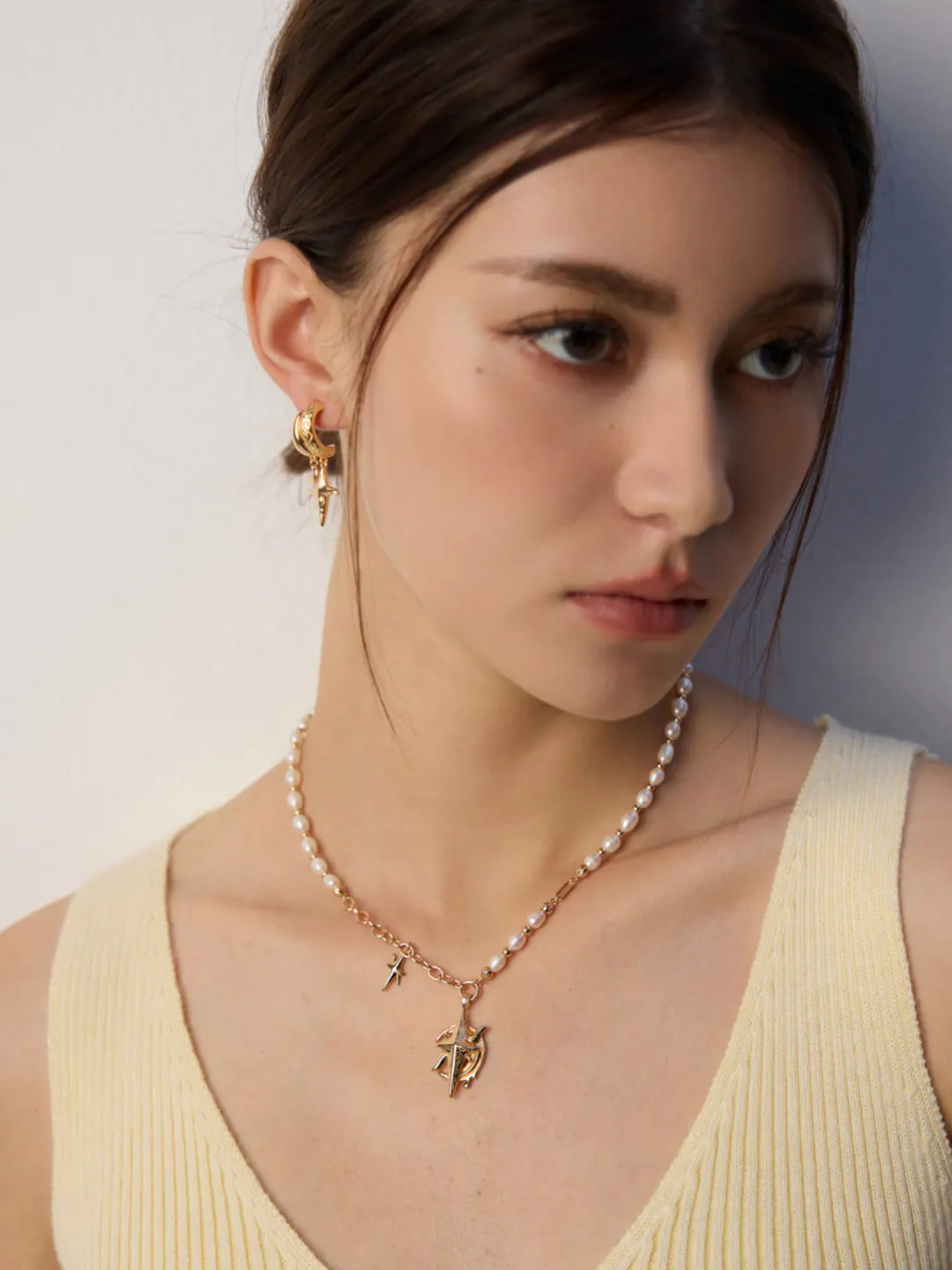 Navigator Star Pearl Necklace Sterling Silver - Image 8