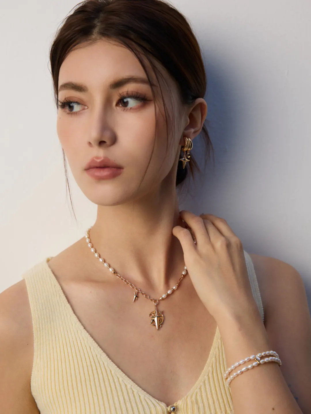 Navigator Star Pearl Necklace Sterling Silver - Image 7