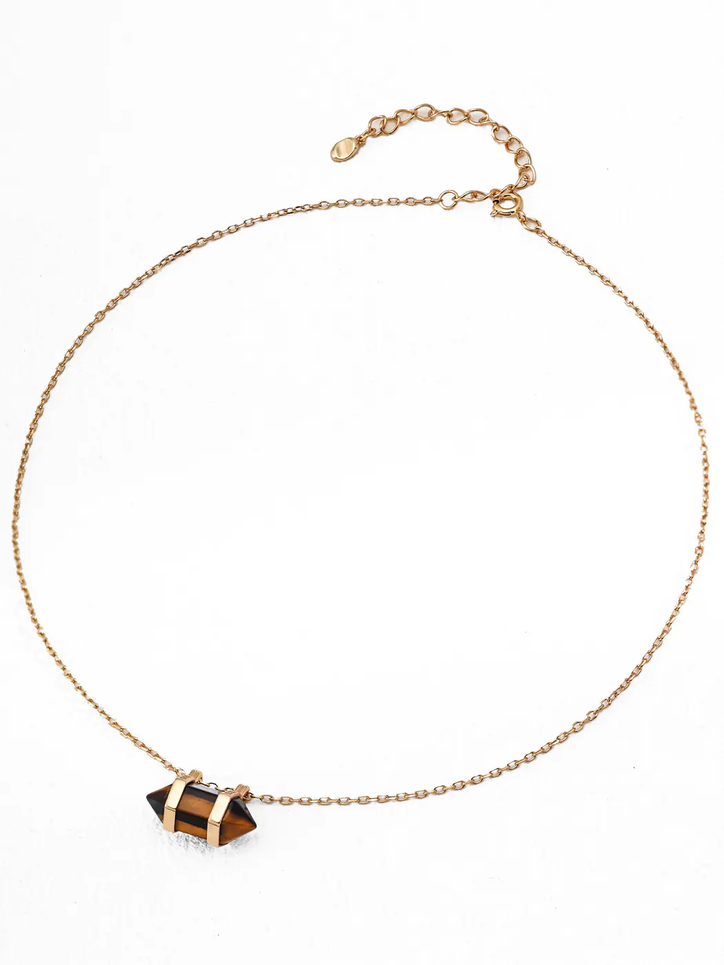 Prism Tiger Eye Pendant in Sterling Silver