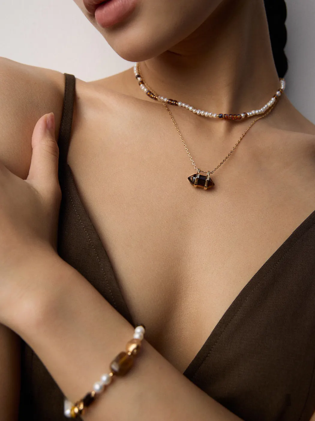 Prism Tiger Eye Pendant in Sterling Silver - Image 2