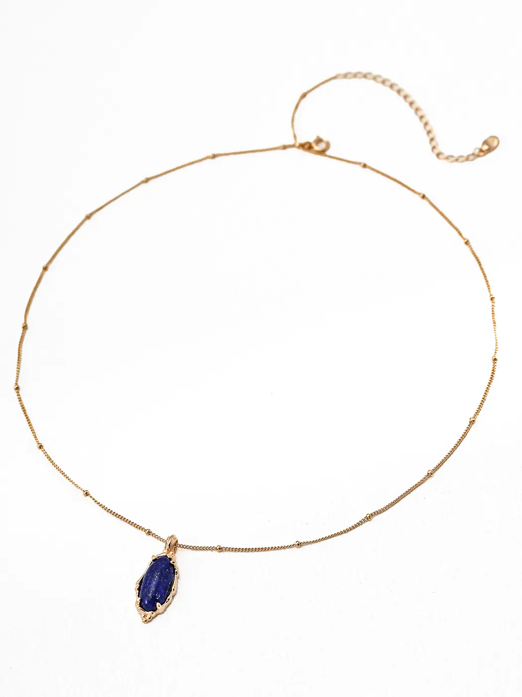 Lapis Seed Pendant Necklace in Sterling Silver