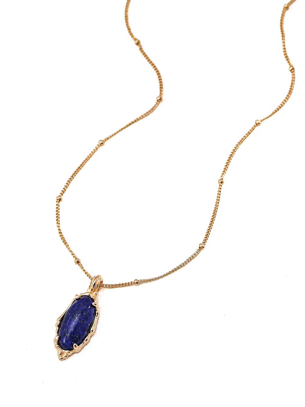 Lapis Seed Pendant Necklace in Sterling Silver - Image 3