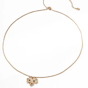 Mythos Leaf Pendant with CZ in Gold Sterling Silver