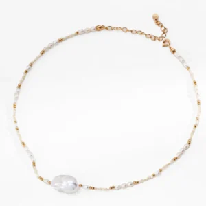 Baroque Pearl Necklace in S925 Sterling Silver