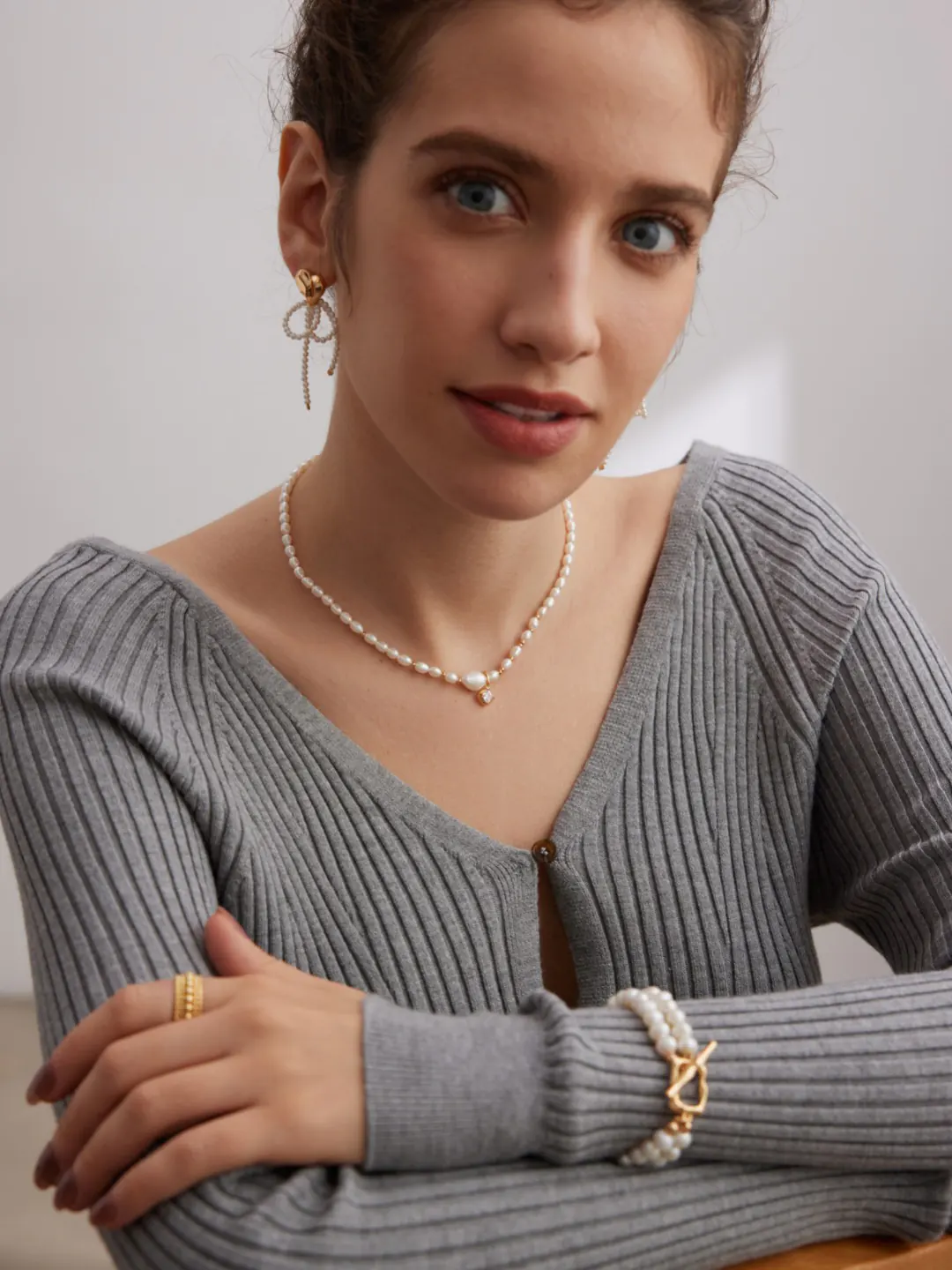 Graceful Charm Pearl Necklace in Sterling Sliver - Image 5