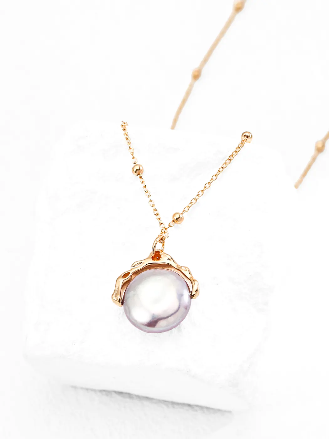 Eclat Natural Pearl Necklace in Sterling Silver - Image 2