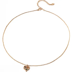 Verdant Heart CZ Pendant Necklace Sterling Silver