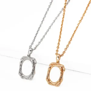 Minimalist Silver Pendant Necklace – S925 Vintage‑Gold & Silver