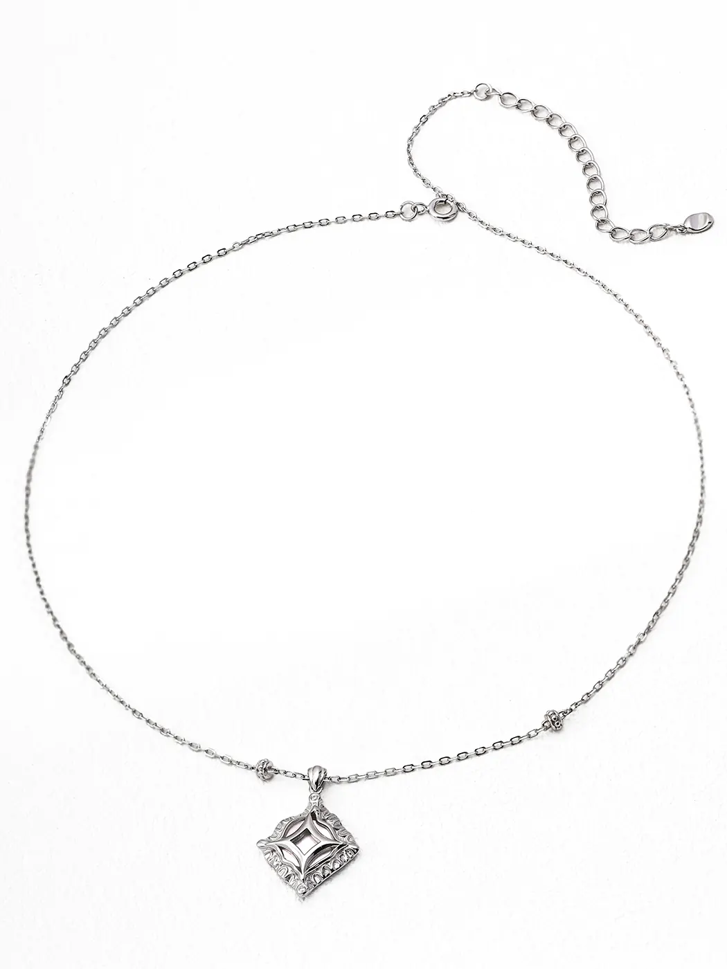 Lozenge Gleams CZ Pendant Sterling Silver with Mother of Pearl - Image 4