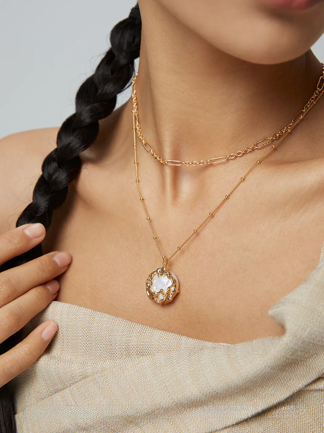 Gilded Reef Natural Pearl Pendant in Sterling Silver - Image 2