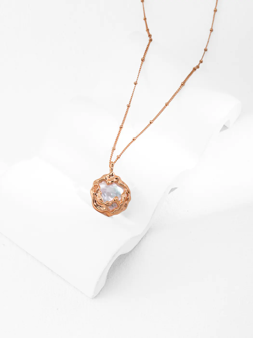 Gilded Reef Natural Pearl Pendant in Sterling Silver