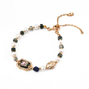Pearl Lapis Bracelet in S925 Sterling Silver