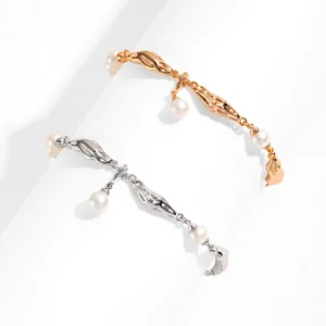 Natural Pearl Bracelet for Women in S925 Silver Gold-Plated