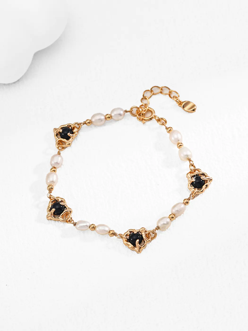 Natural Pearl Black Onyx Bracelet
