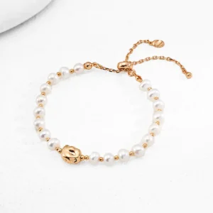 Minimalist Natural Pearl Bracelet in Sterling Silver