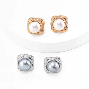Pearl Stud Earrings – S925 Sterling Silver Vintage Gold & Silver