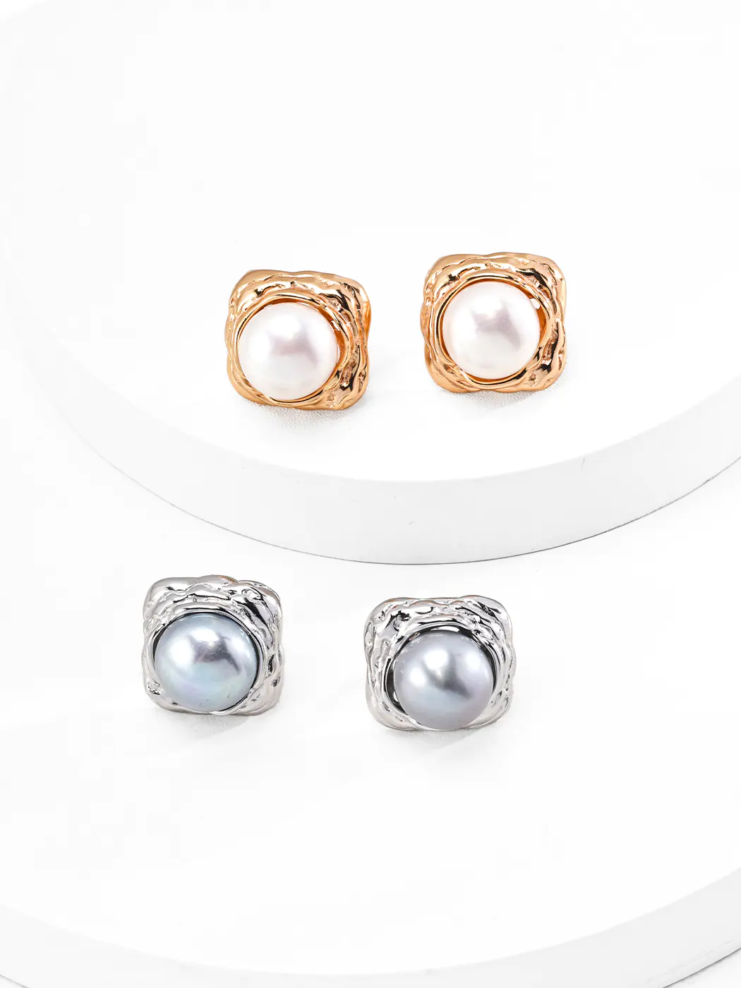 Pearl Stud Earrings – S925 Sterling Silver Vintage Gold & Silver