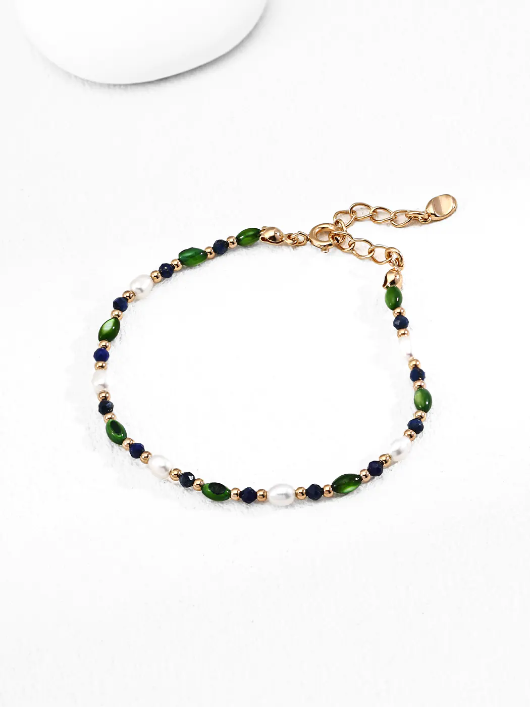 Lapis Lazuli Pearl Bracelet – S925 Gold-Plated Sterling Silver
