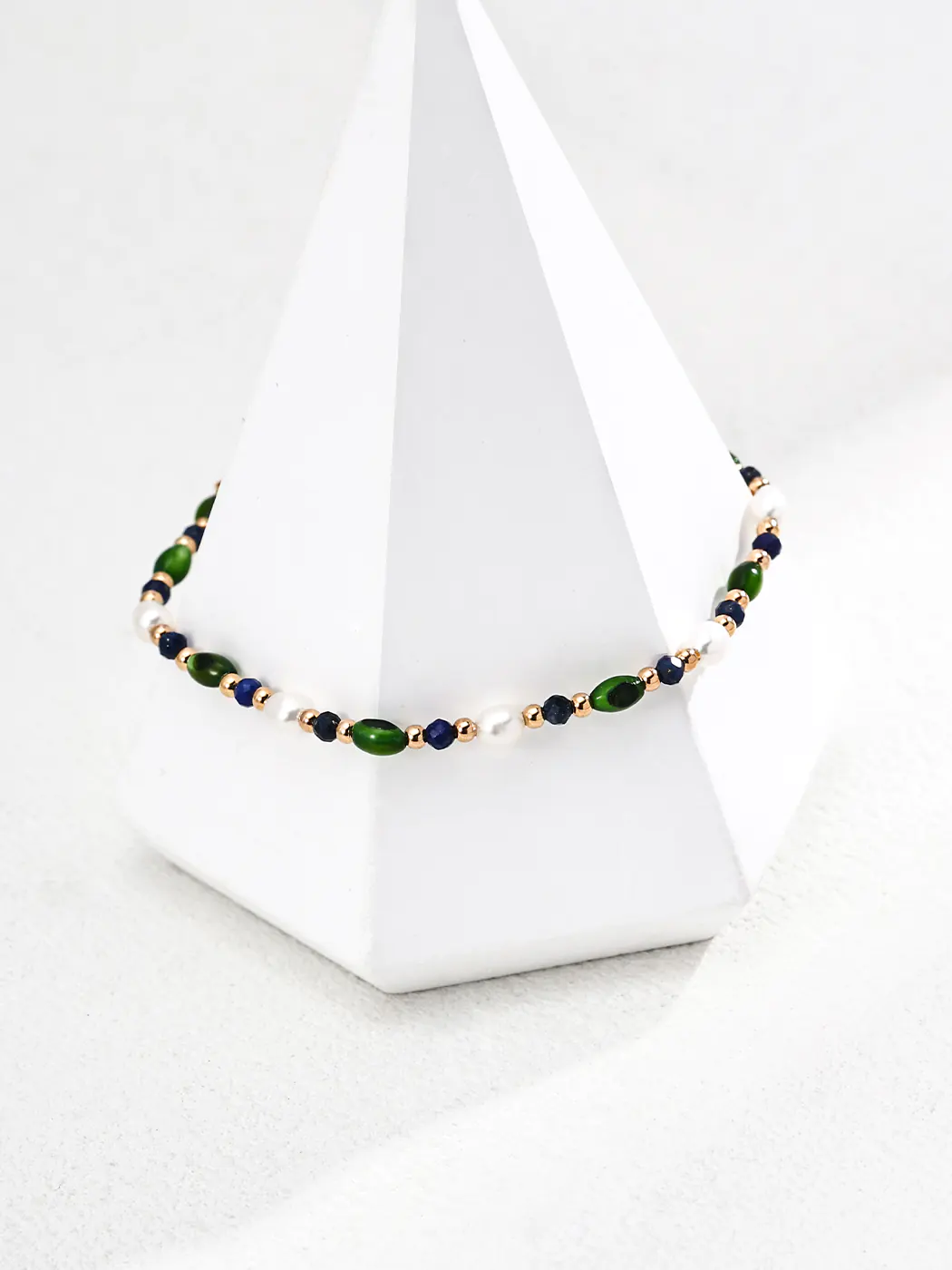 Lapis Lazuli Pearl Bracelet – S925 Gold-Plated Sterling Silver - Image 2