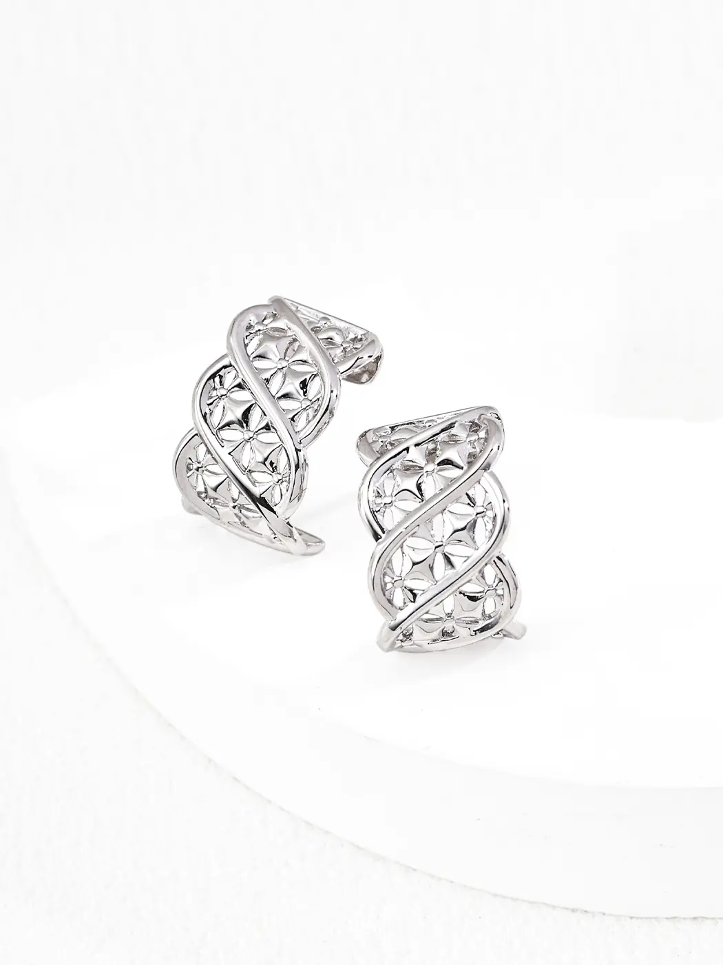 Helix Lattice Earrings Sculpted in S925 - Image 4
